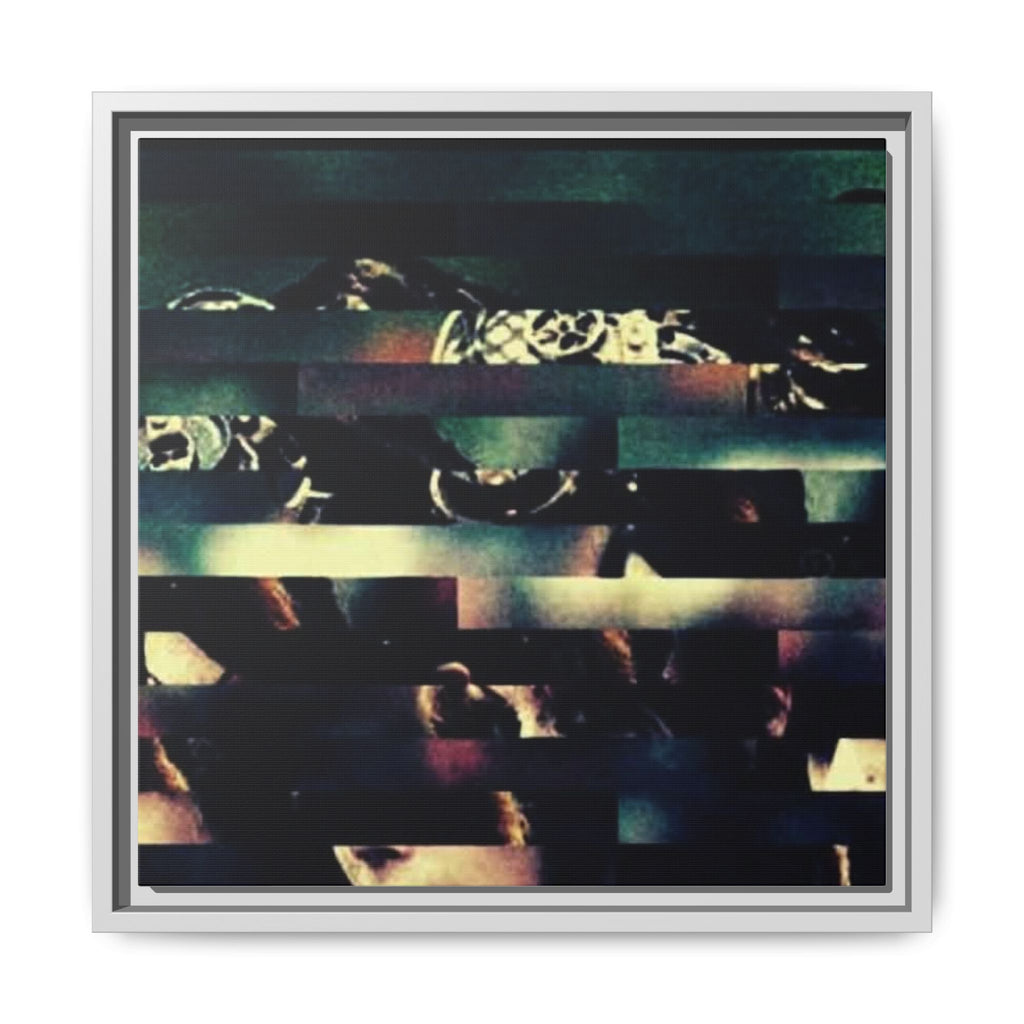 ABSTRACT PORTRAIT 4 Abstract Glitch Art Framed Canvas