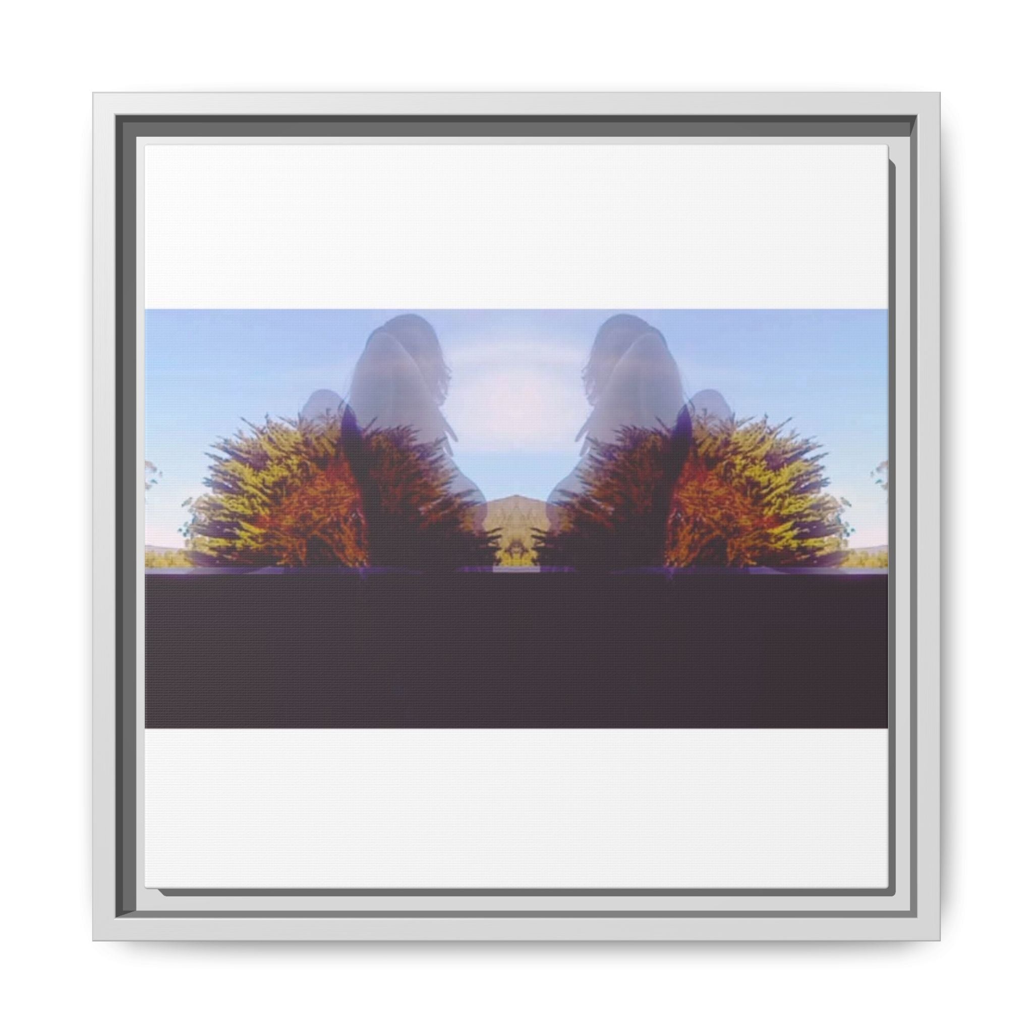 SURREALIST SUN DANCE 3 Framed Matte Canvas - Abstract Mirrored Landscape Art
