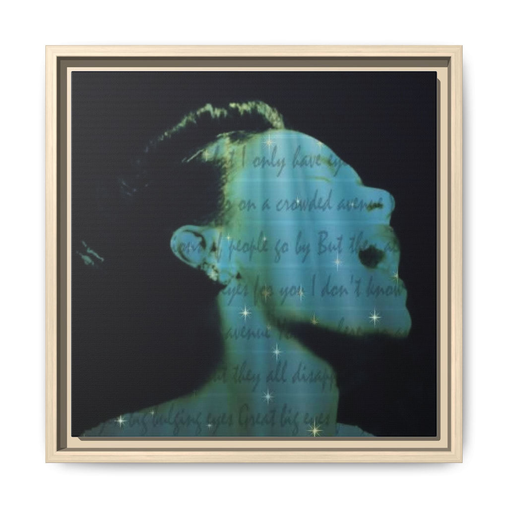 HOLIDAY Framed Matte Canvas Art — Moody Profile Portrait with Script Overlay