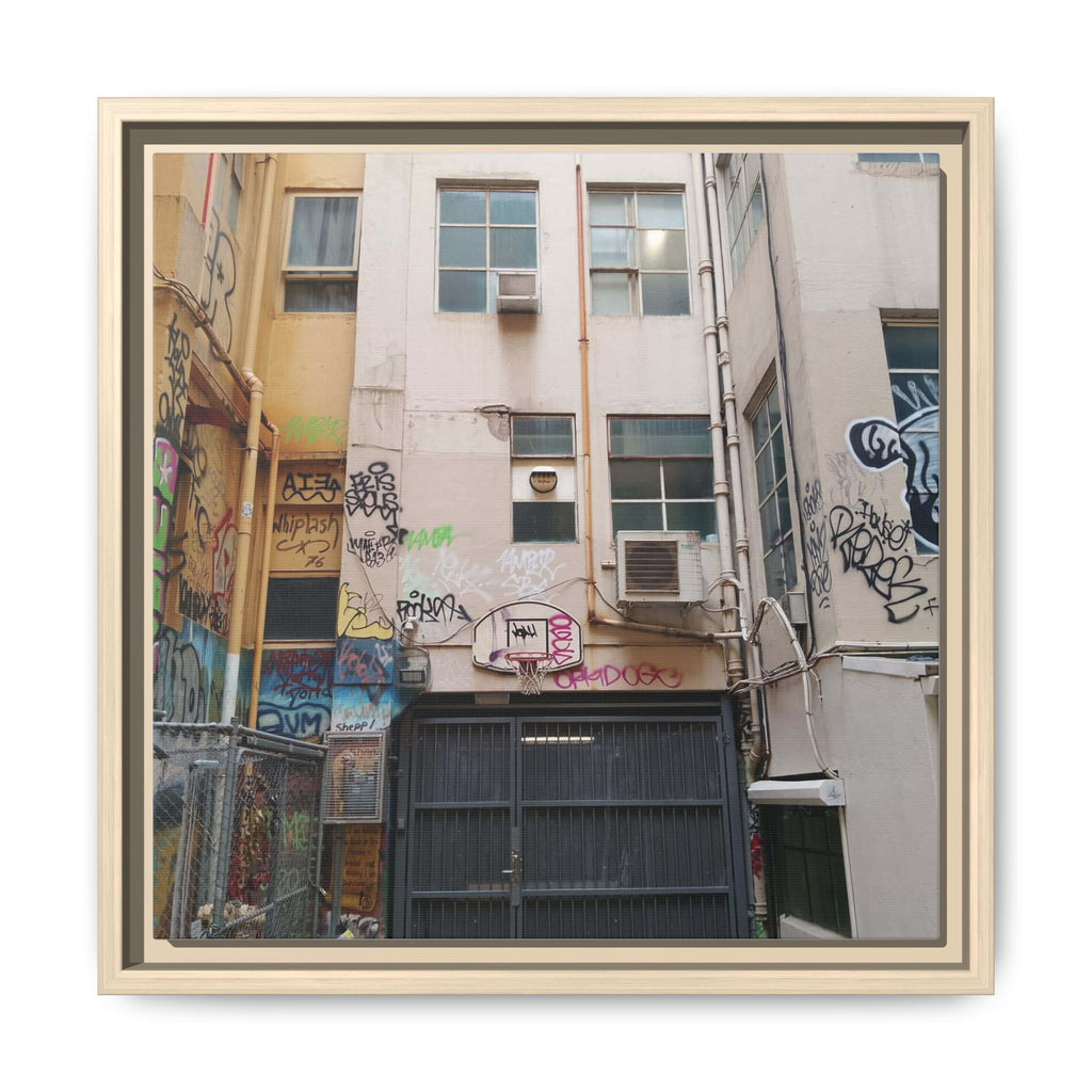 BACKSTREET Urban Graffiti Alley Matte Framed Canvas Print
