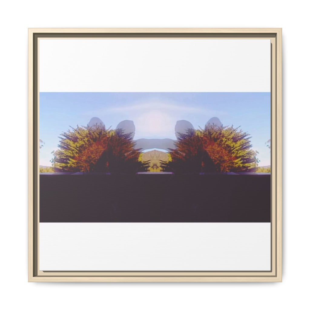 SURREALIST SUN DANCE 7 Framed Matte Canvas Print — Symmetrical Sunrise Landscape Art