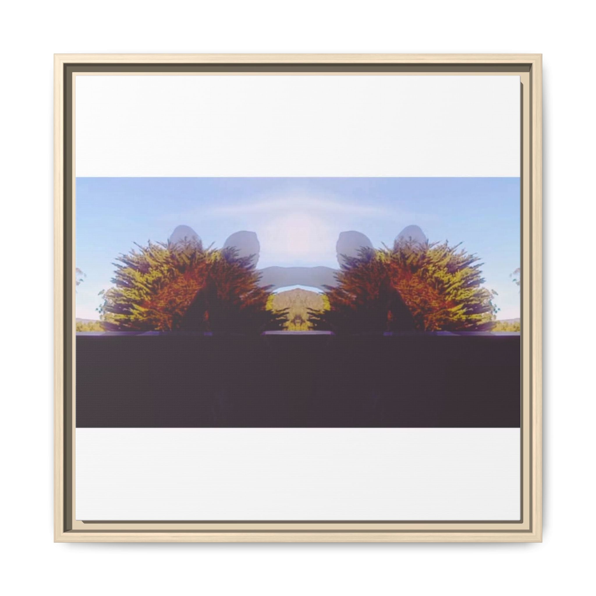SURREALIST SUN DANCE 7 Framed Matte Canvas Print — Symmetrical Sunrise Landscape Art
