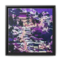 VIOLET CITY Framed Matte Canvas Art - Abstract Purple Cityscape