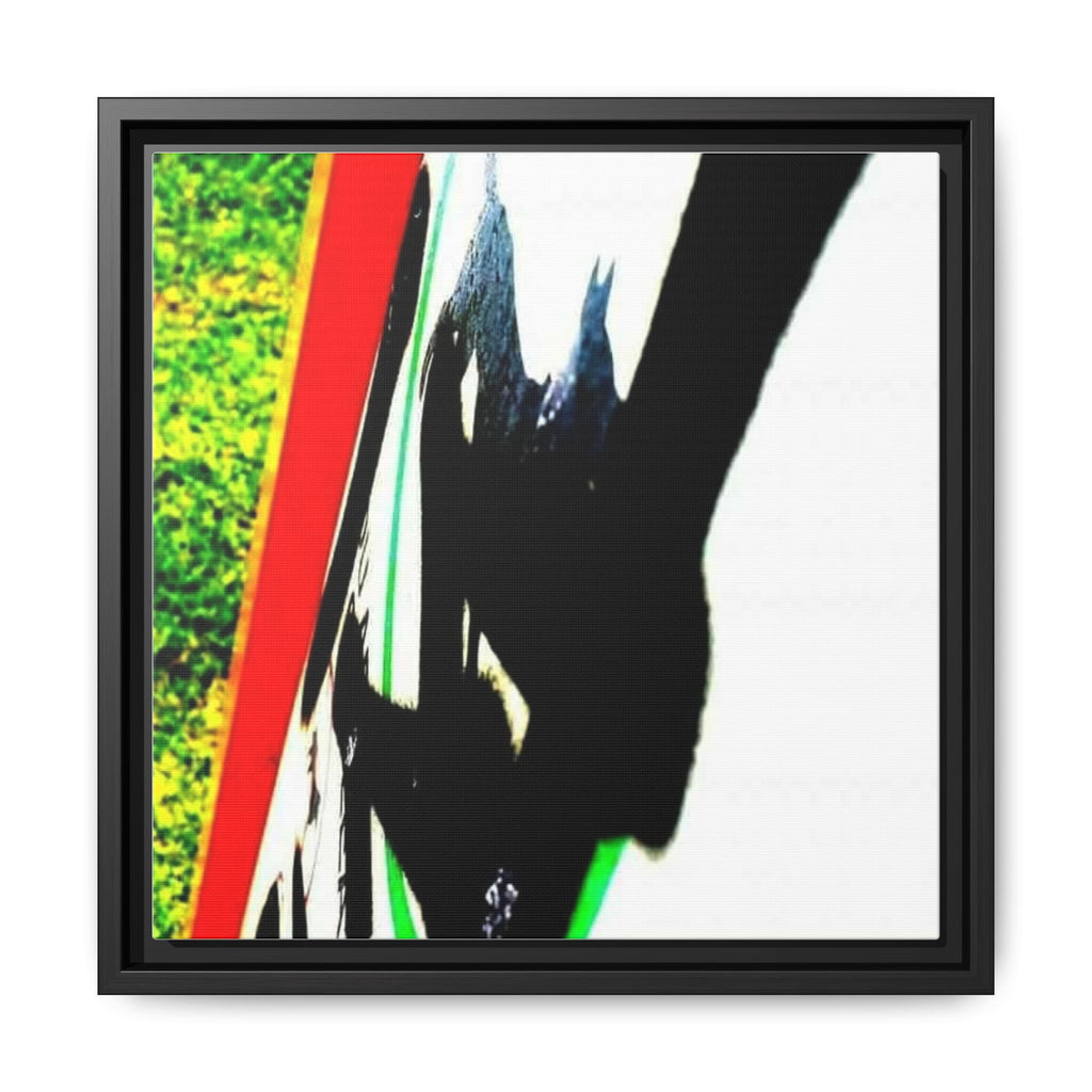 SIGNED Framed Matte Canvas Print — Abstract Skateboard Silhouette in Bold Colors