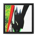 SIGNED Framed Matte Canvas Print — Abstract Skateboard Silhouette in Bold Colors