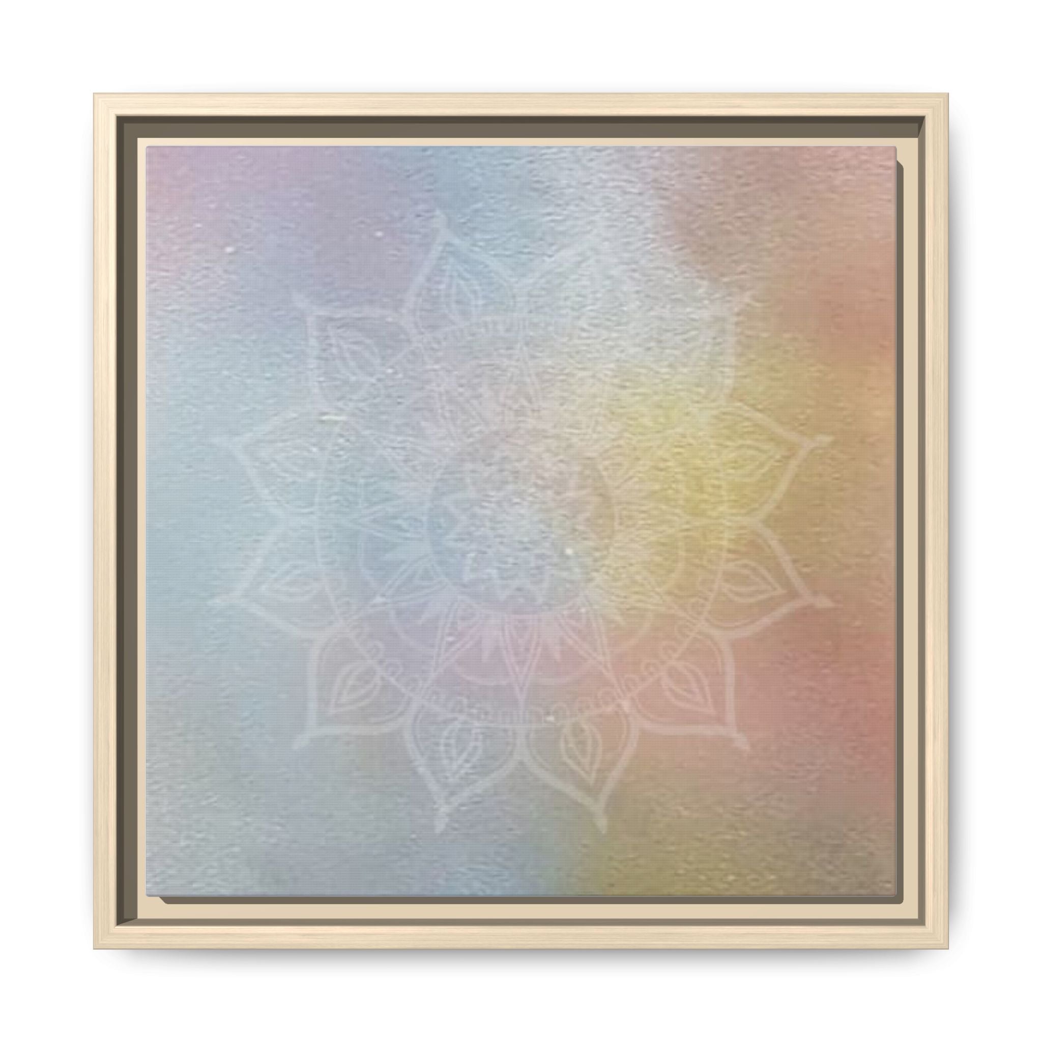 PASTEL MANDALA 11 Pastel Mandala Framed Canvas Art — Soft Rainbow Wall Decor