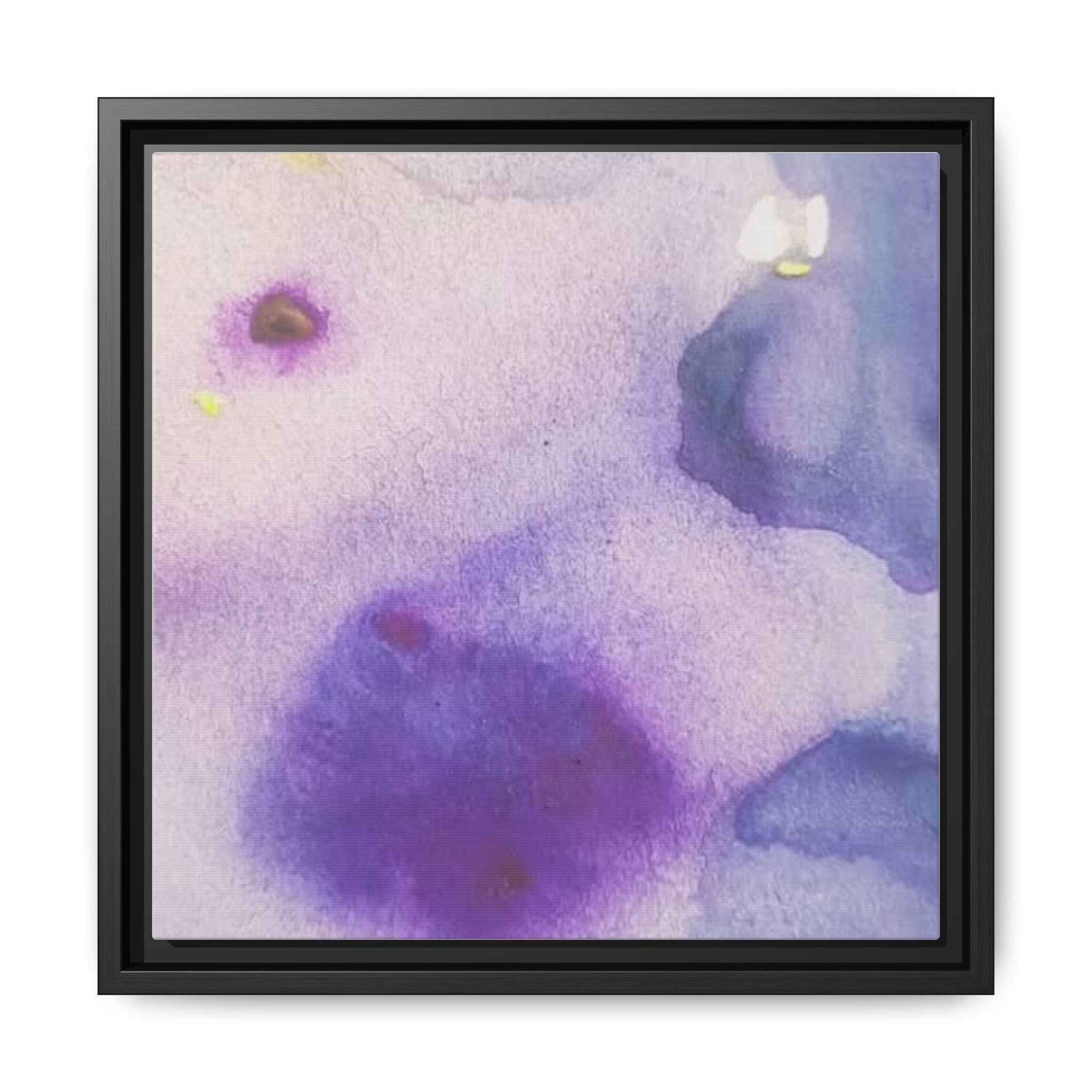 SPOTS OF PURPLE Abstract Purple Watercolor Matte Canvas Framed Wall Art