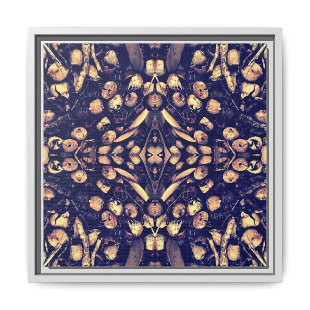 Abstract Botanical Kaleidoscope Matte Canvas Framed Wall Art