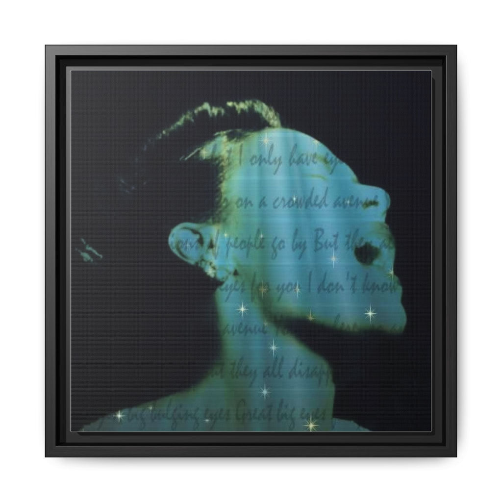 HOLIDAY Framed Matte Canvas Art — Moody Profile Portrait with Script Overlay