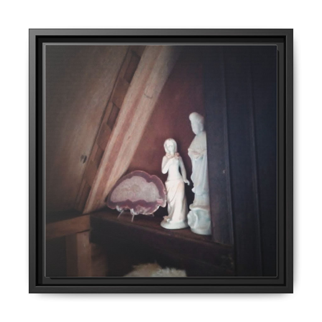GYPSY WAGON Framed Matte Canvas Wall Art — Vintage Figurine Still Life