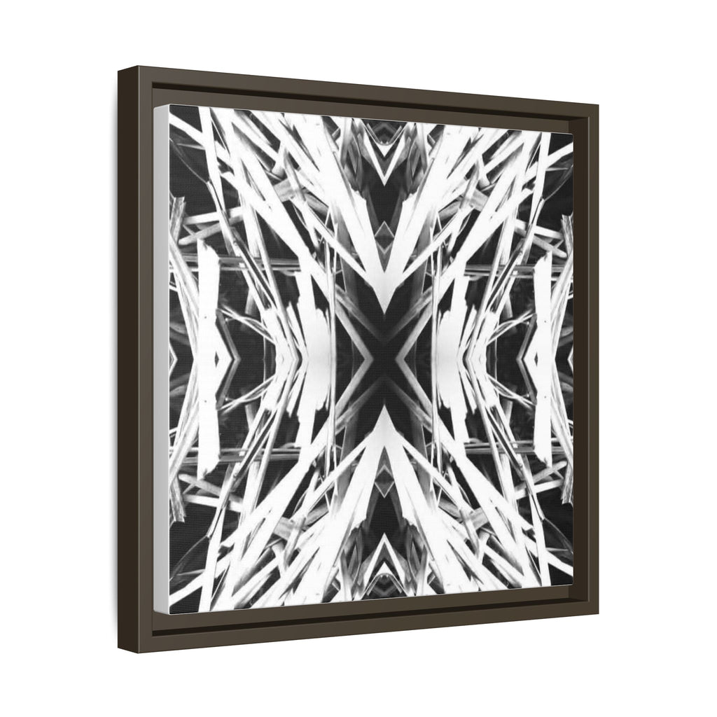 Black & White Abstract Geometric Matte Canvas Framed Wall Art
