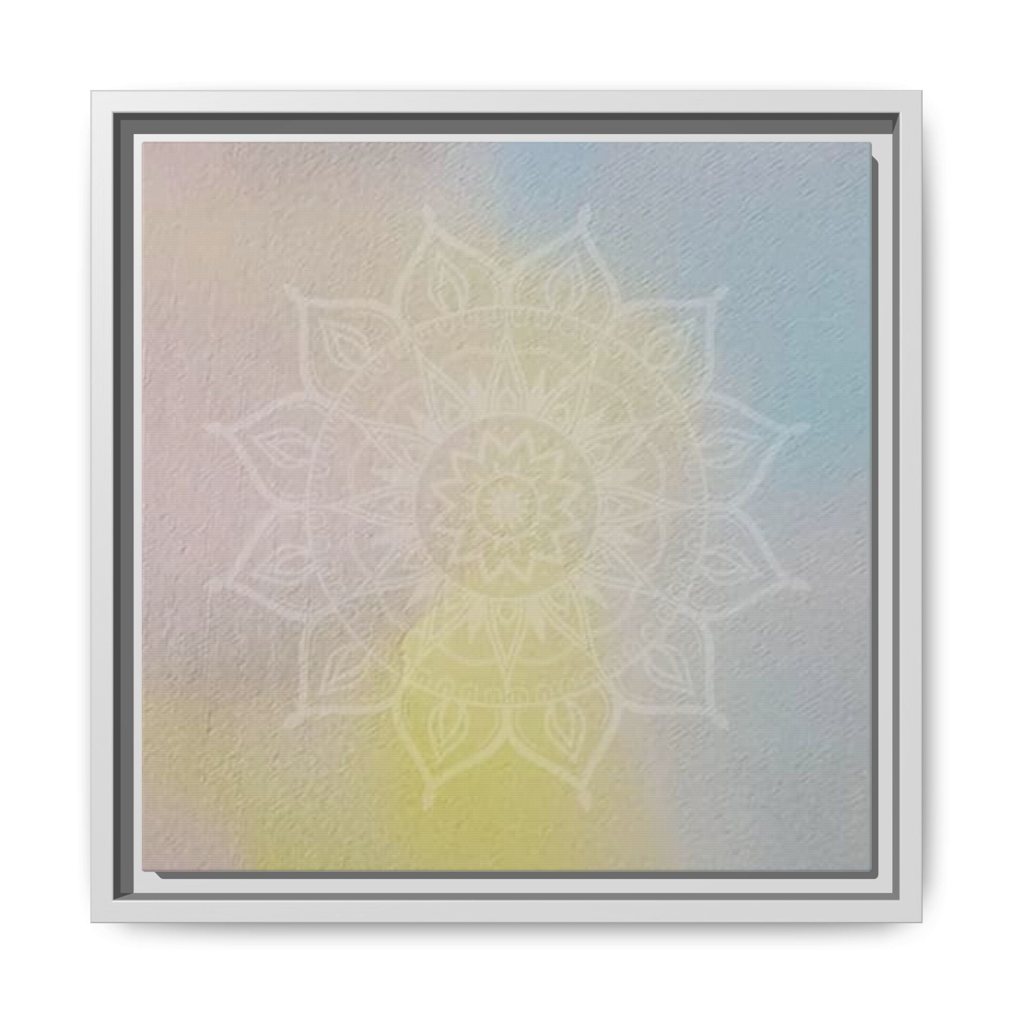 PASTEL MANDALA 2 Framed Matte Canvas Wall Art — Pastel Mandala Print