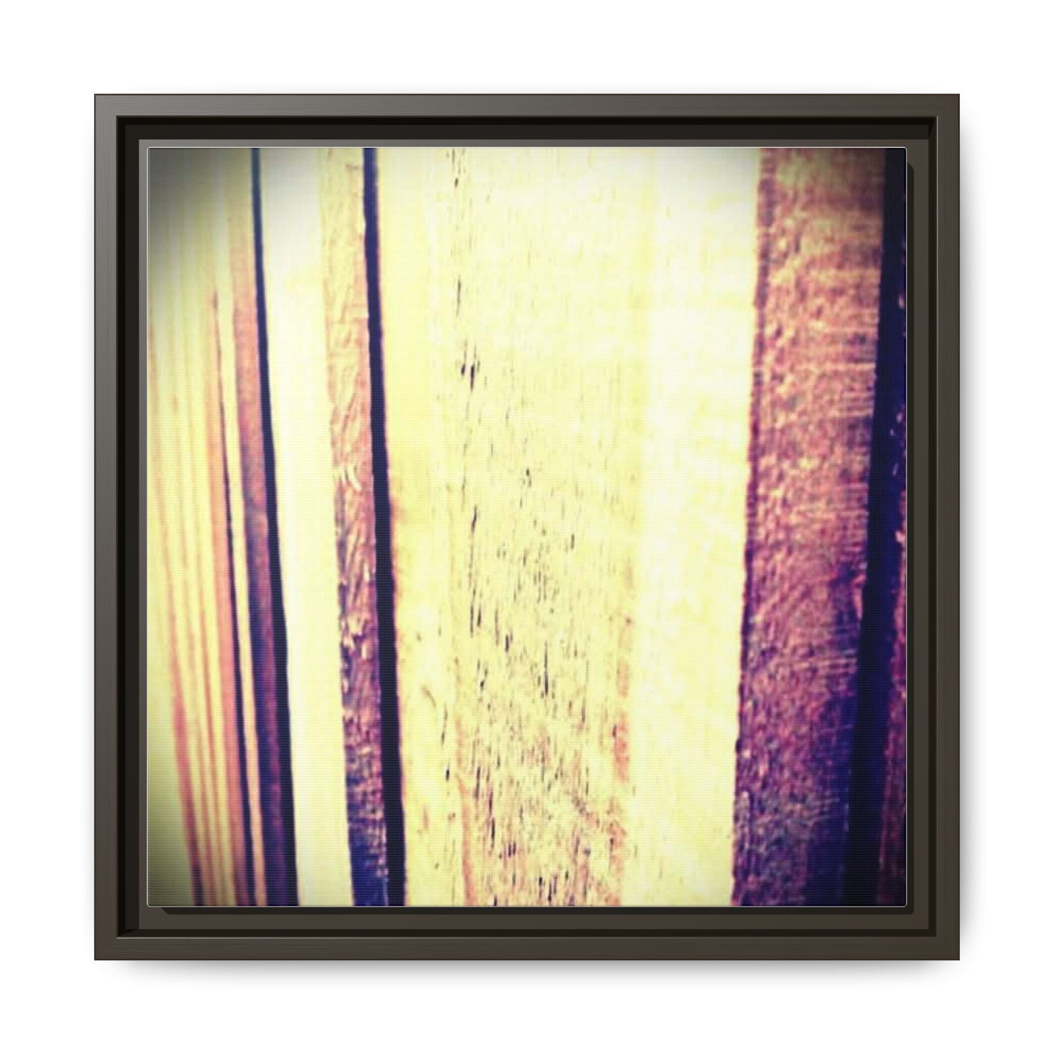 Framed Matte Canvas Wall Art — Vintage Wood Plank Abstract
