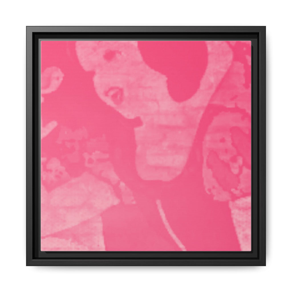 Pink Abstract Floral Matte Canvas Framed Wall Art