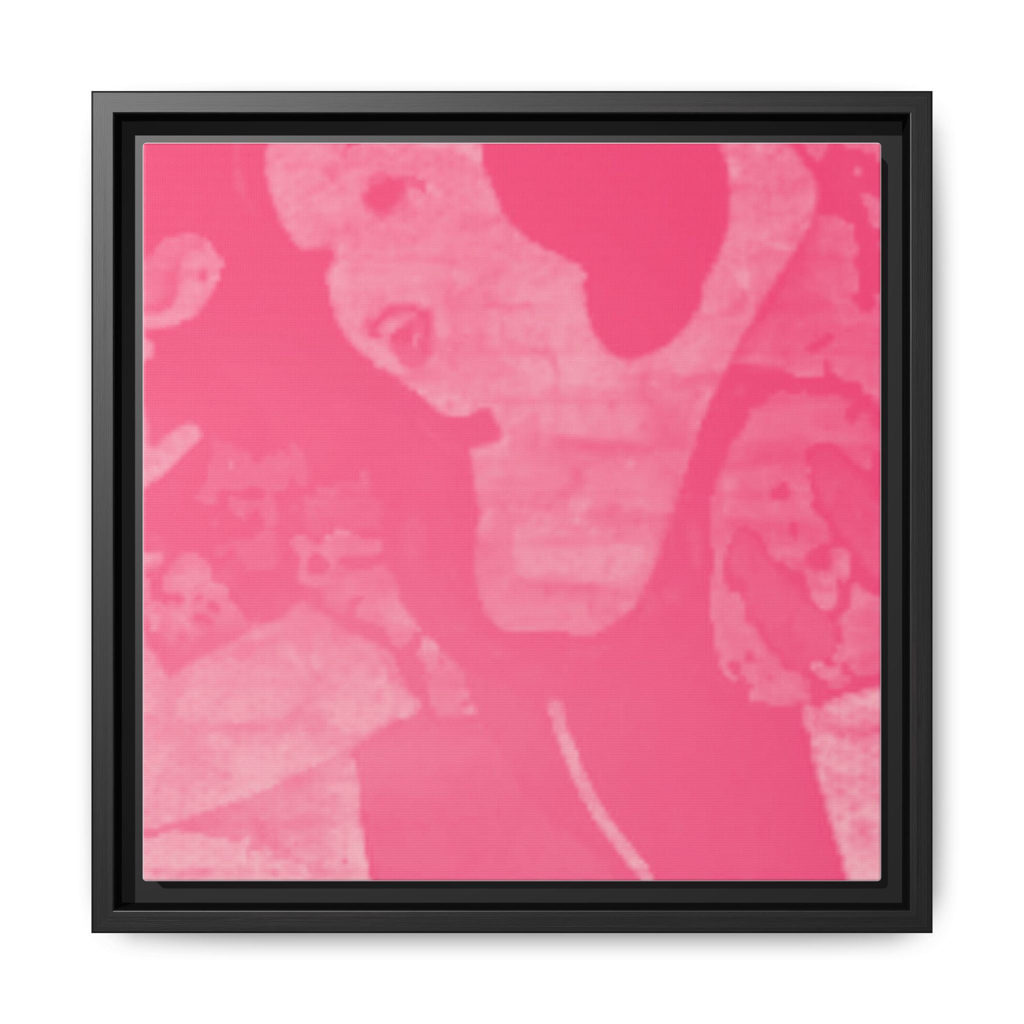 Pink Abstract Floral Matte Canvas Framed Wall Art