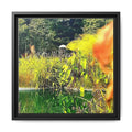 ST KILDA BOTANICAL GARDENS Framed Matte Canvas Print — Colorful Botanical Pond Wall Art