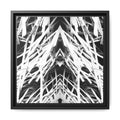 PSYCHEDELIC TALL GRASS 6 Monochrome Geometric Abstract Matte Canvas Framed Wall Art