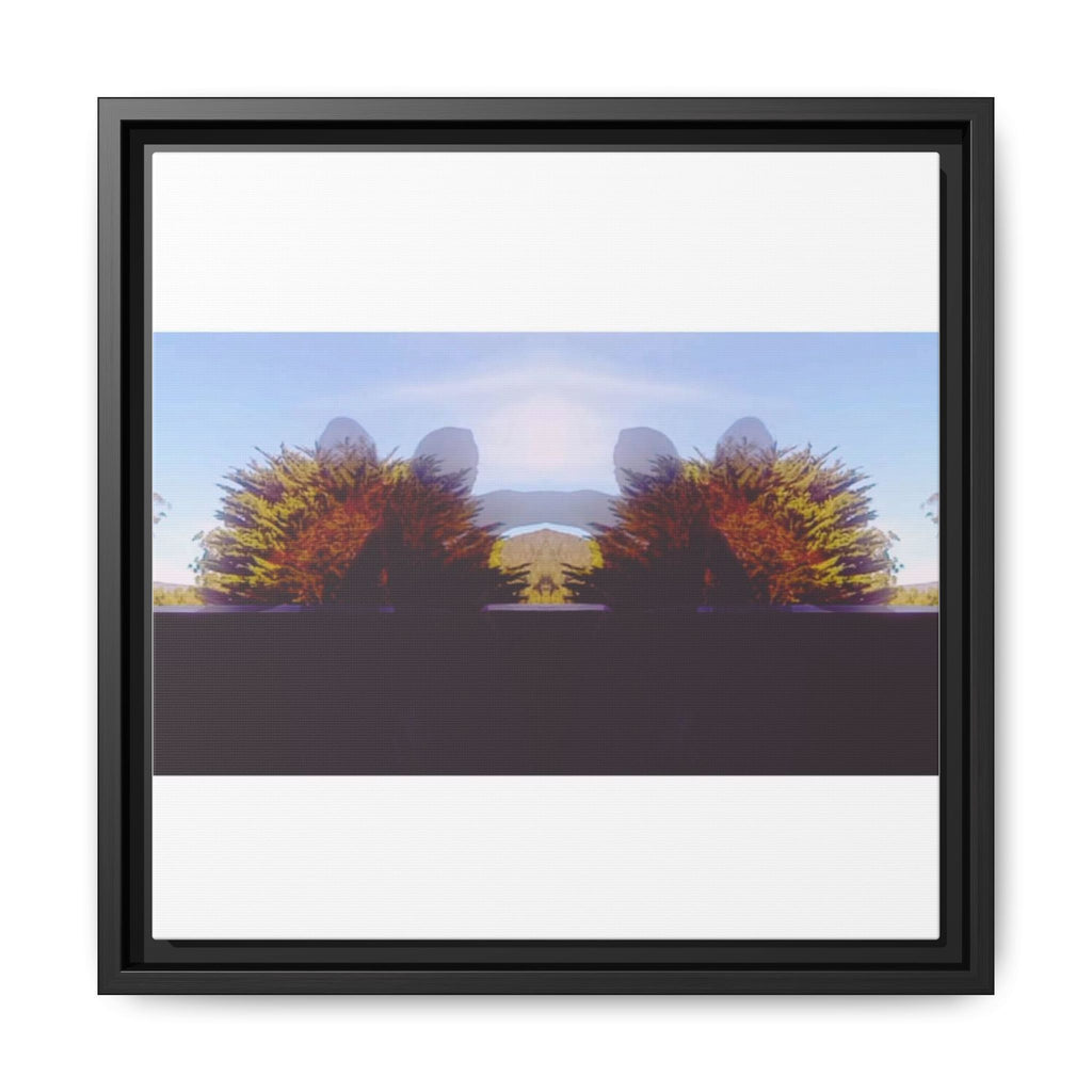 SURREALIST SUN DANCE 7 Framed Matte Canvas Print — Symmetrical Sunrise Landscape Art