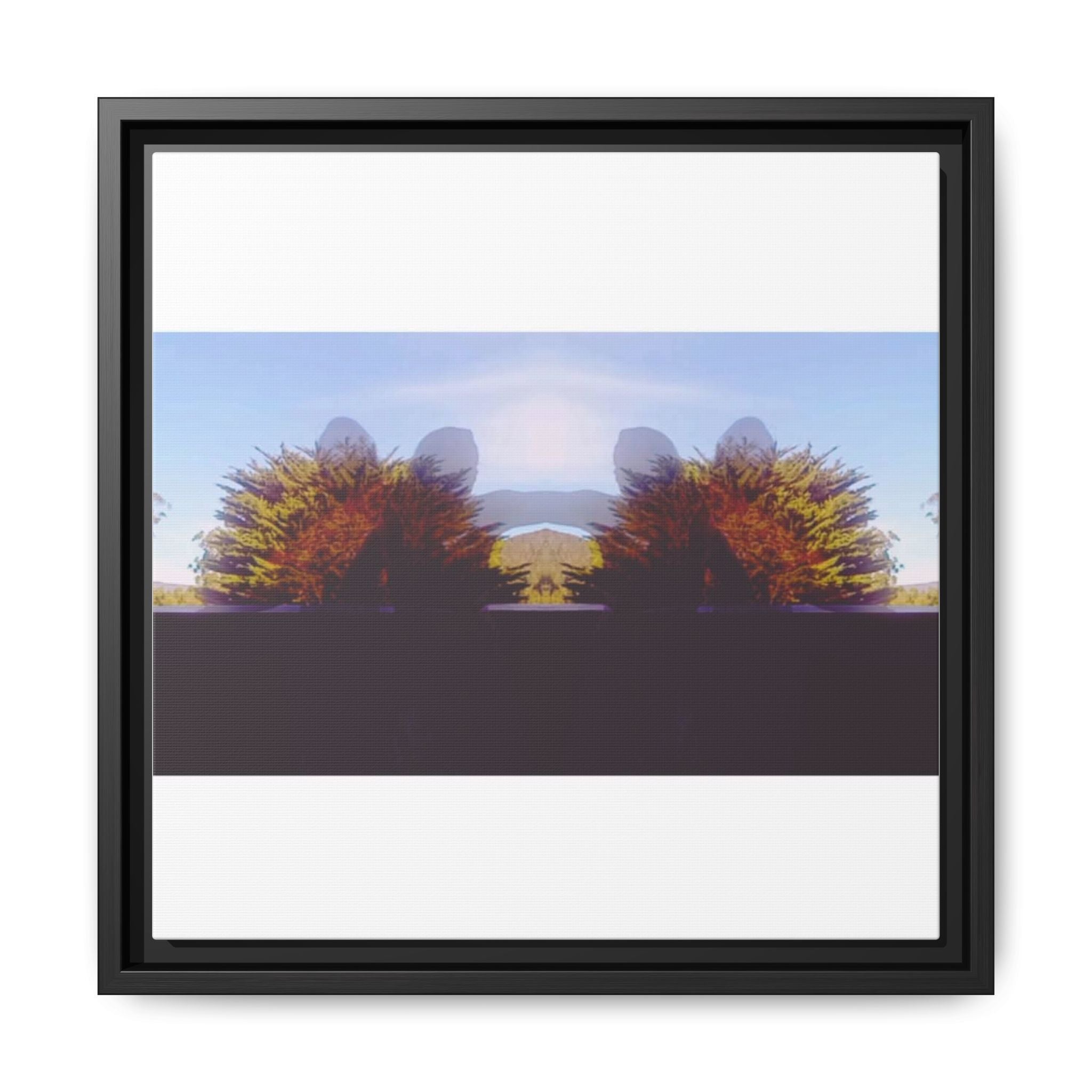 SURREALIST SUN DANCE 7 Framed Matte Canvas Print — Symmetrical Sunrise Landscape Art