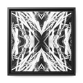 Black & White Abstract Geometric Matte Canvas Framed Wall Art