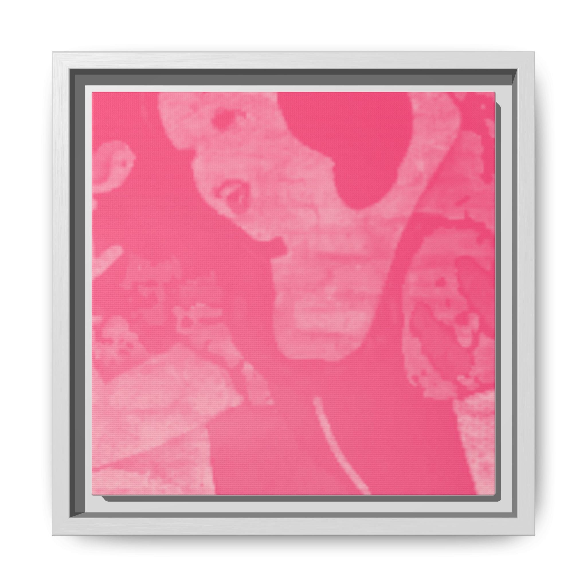 Pink Abstract Floral Matte Canvas Framed Wall Art