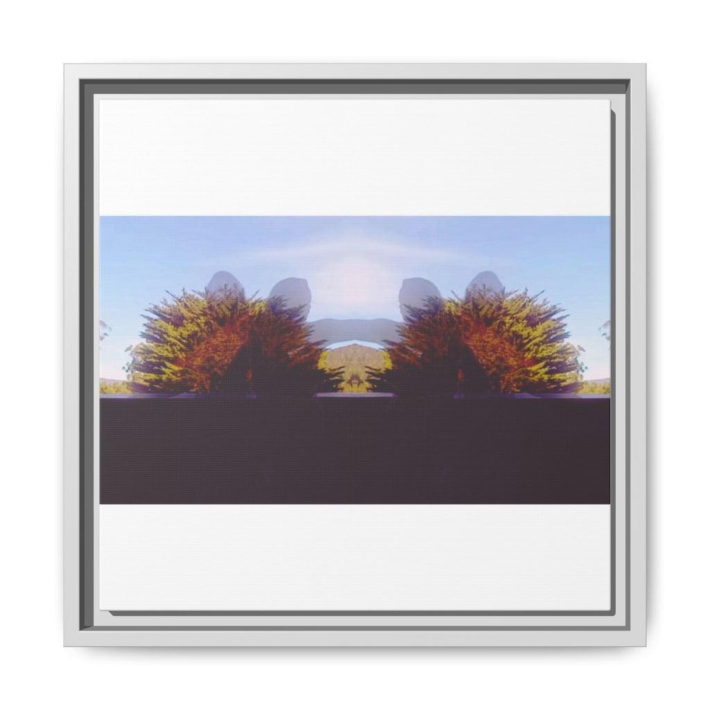 SURREALIST SUN DANCE 7 Framed Matte Canvas Print — Symmetrical Sunrise Landscape Art