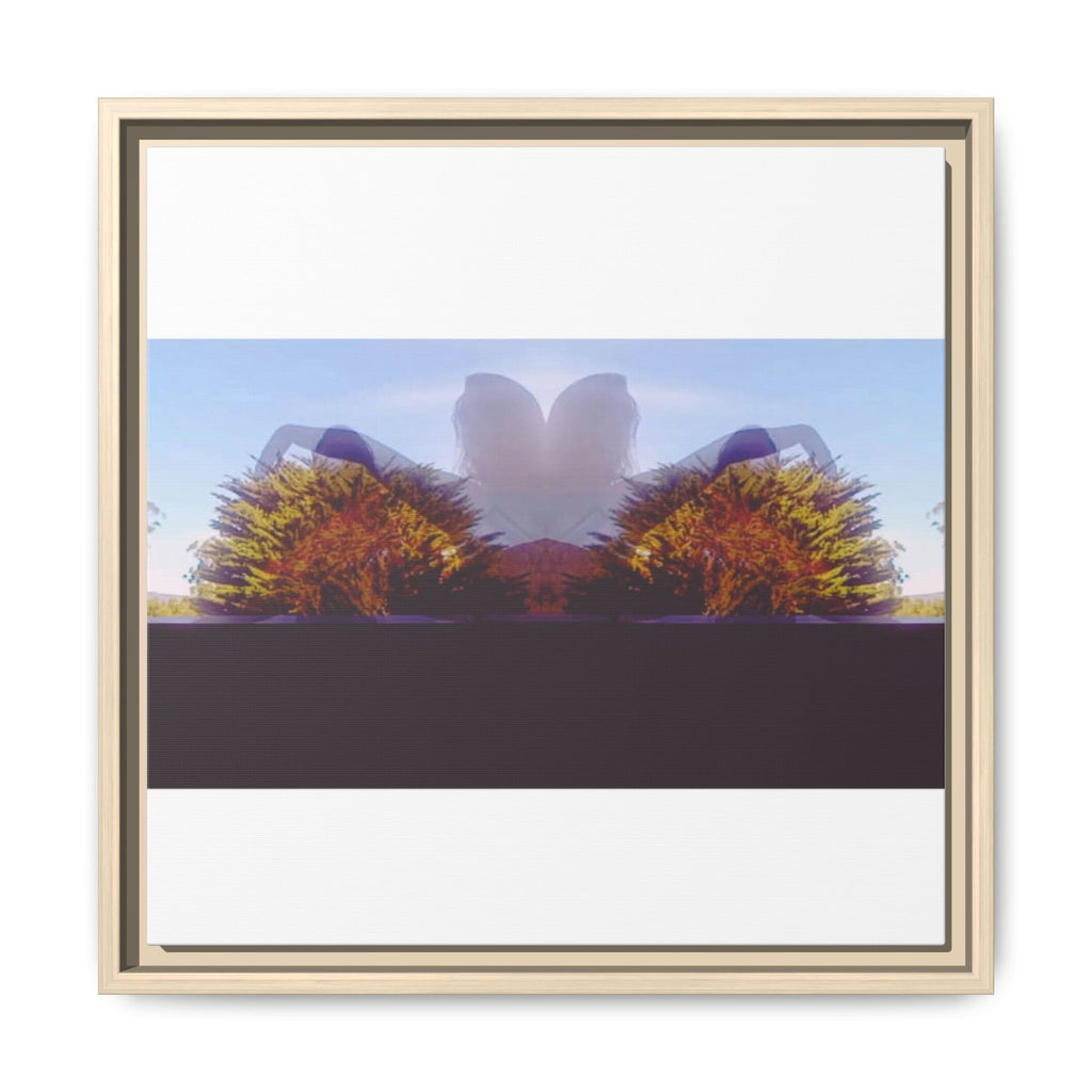 SURREALIST SUN DANCE 6 Framed Matte Canvas — Abstract Double-Exposure Landscape Art