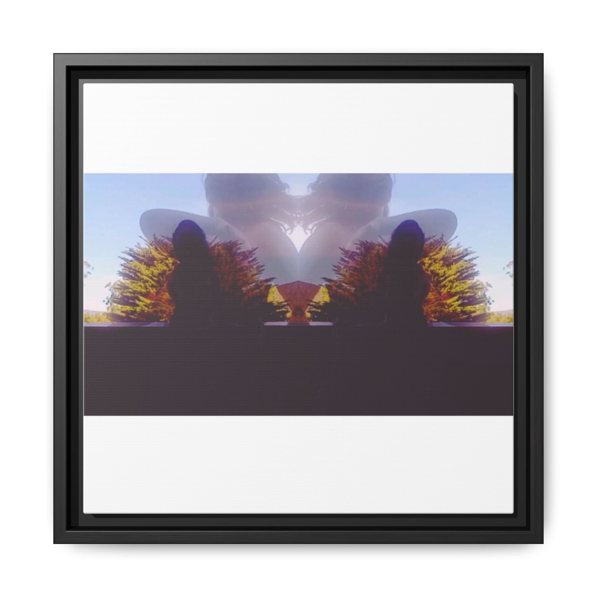 SURREALIST SUN DANCE 1 Framed Matte Canvas - Abstract Sunset Mirror Landscape Art