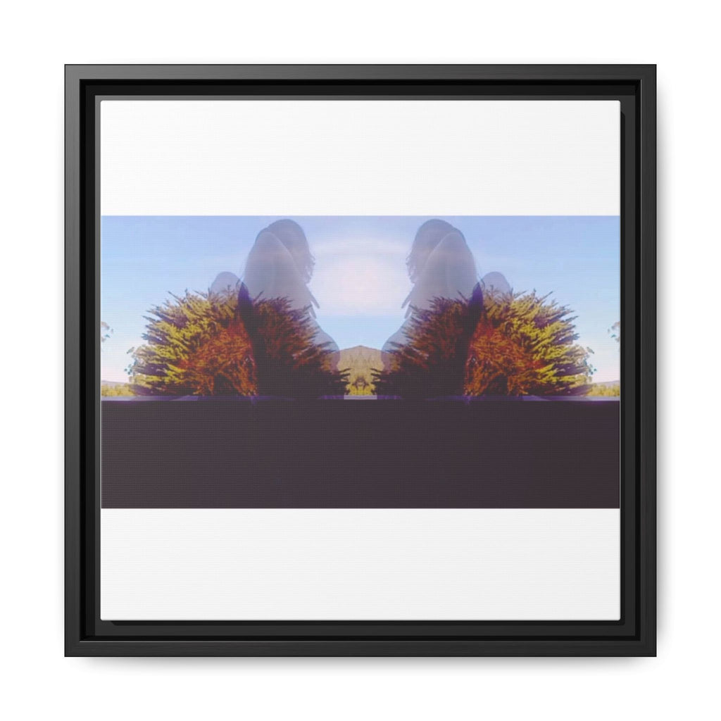 SURREALIST SUN DANCE 3 Framed Matte Canvas - Abstract Mirrored Landscape Art