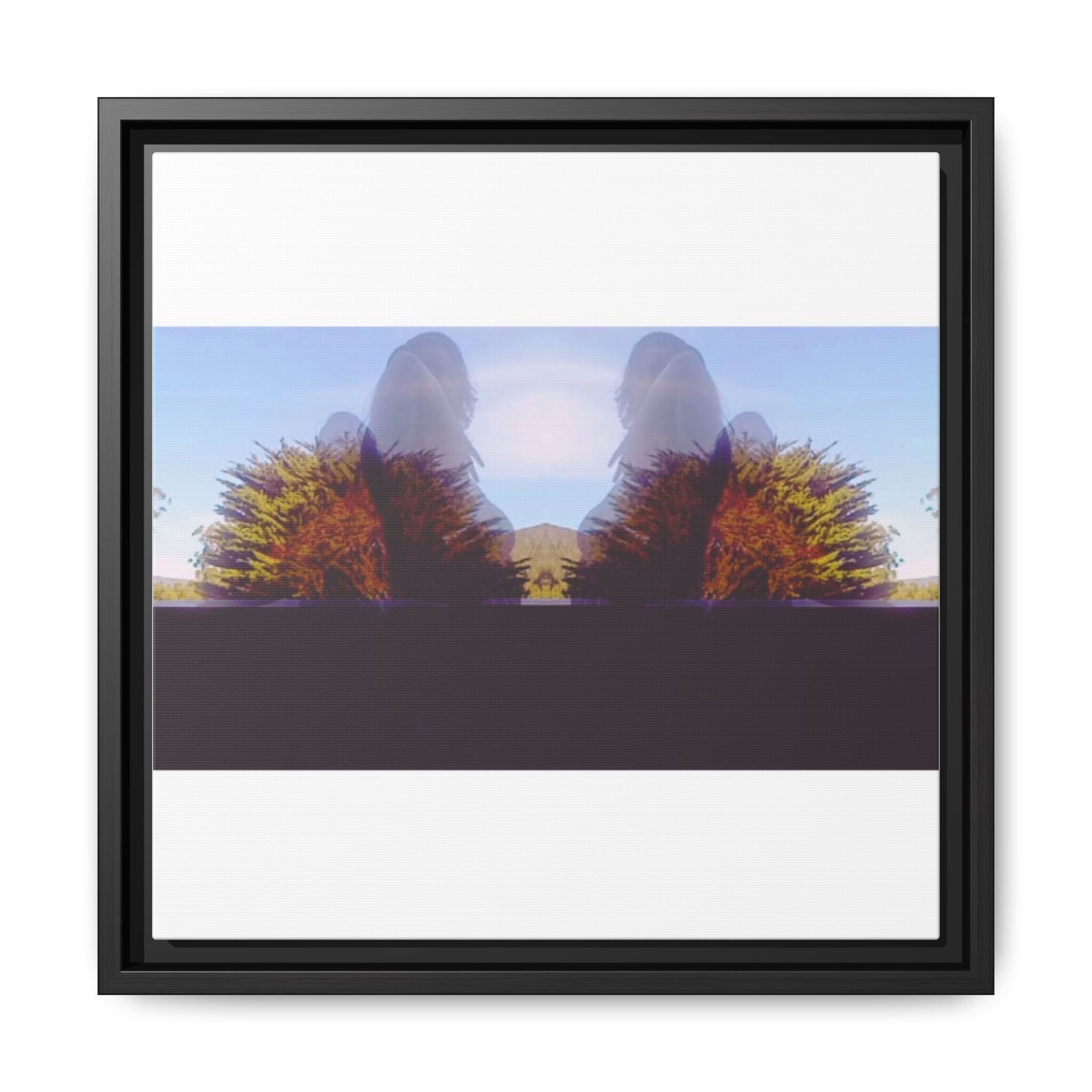 SURREALIST SUN DANCE 3 Framed Matte Canvas - Abstract Mirrored Landscape Art