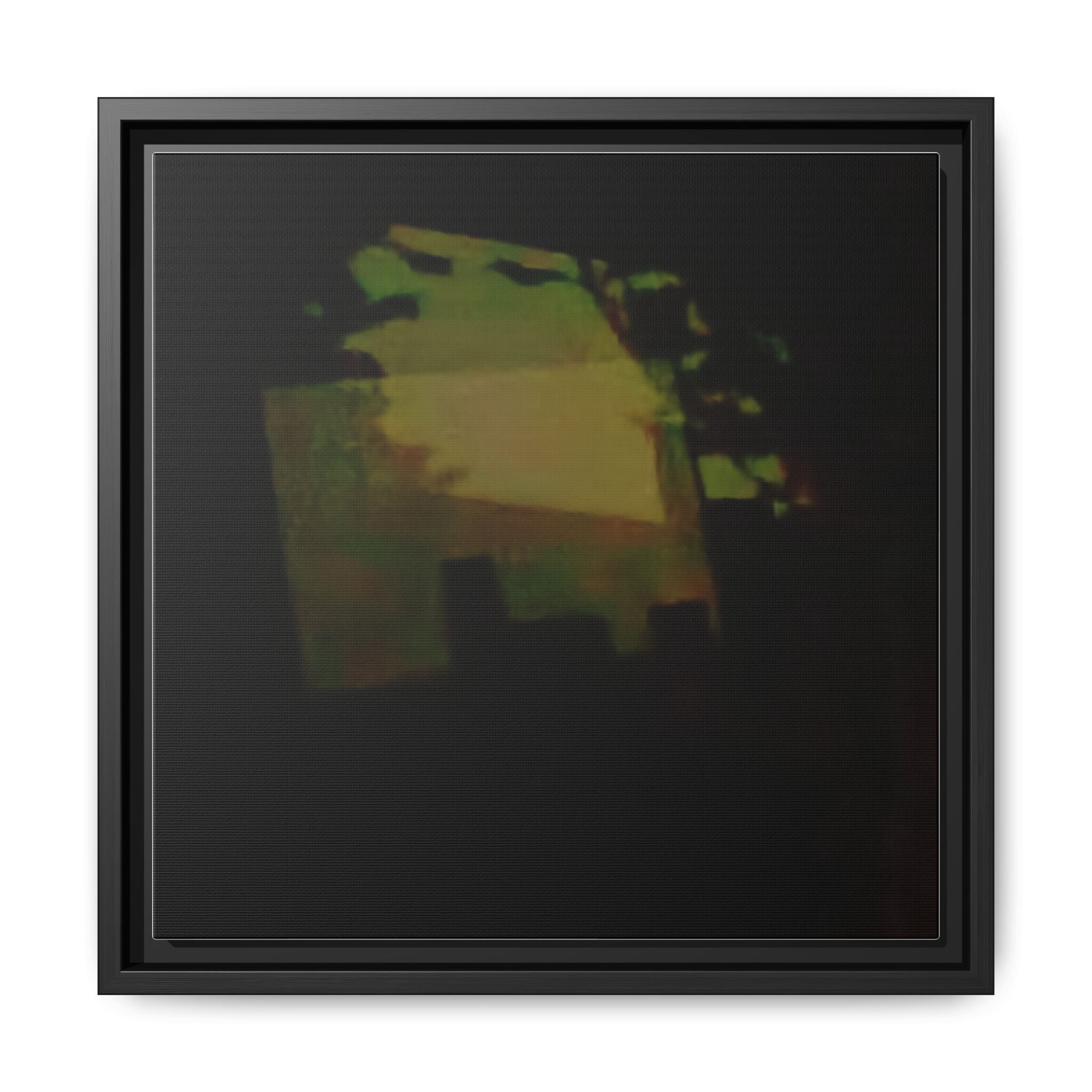 NIGHT VISION Abstract Shadow House Matte Canvas Framed Wall Art