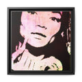 MISS KITT Framed Pop Art Portrait Canvas — Vintage Pink Femme Wall Art
