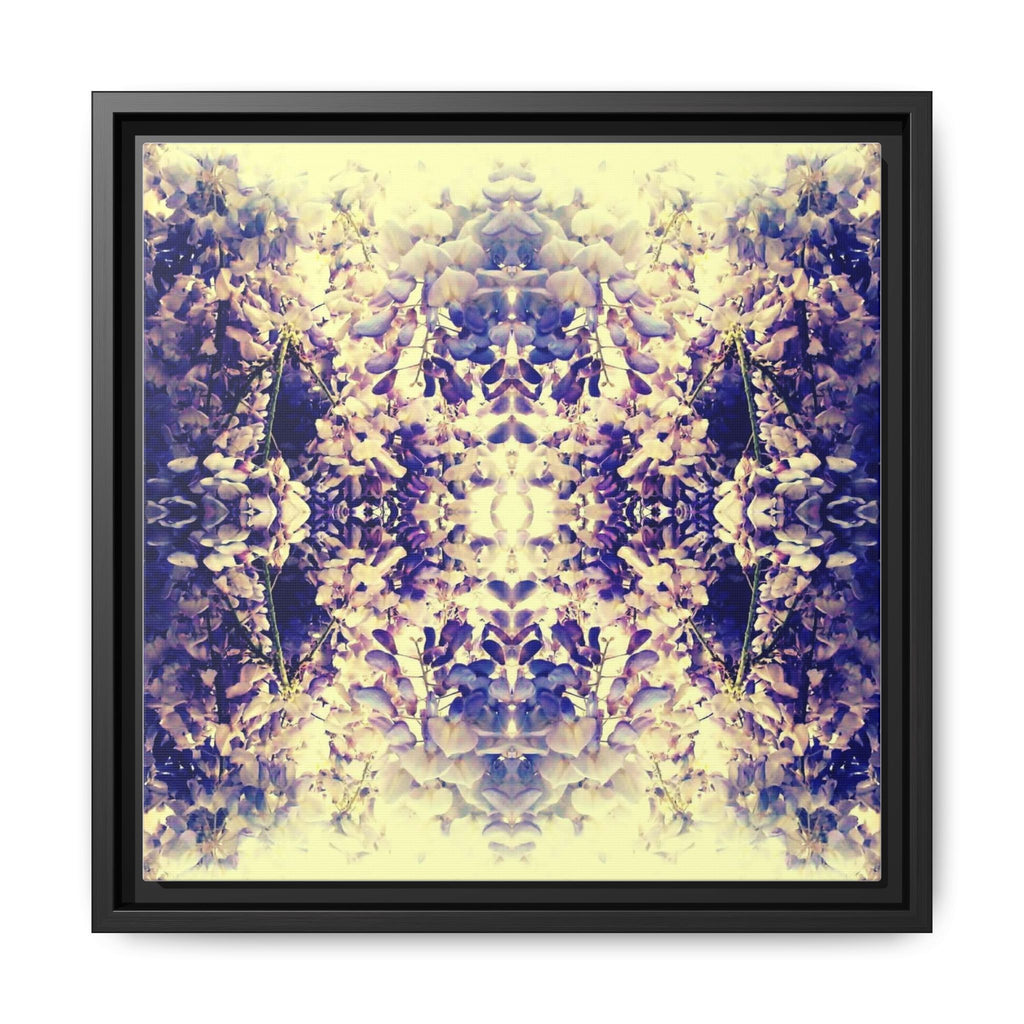WYSTERIA WINE 1 Framed Matte Canvas Art – Golden Lavender Floral Kaleidoscope