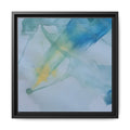 SHINE THROUGH Abstract Blue-Green Watercolor Framed Canvas
