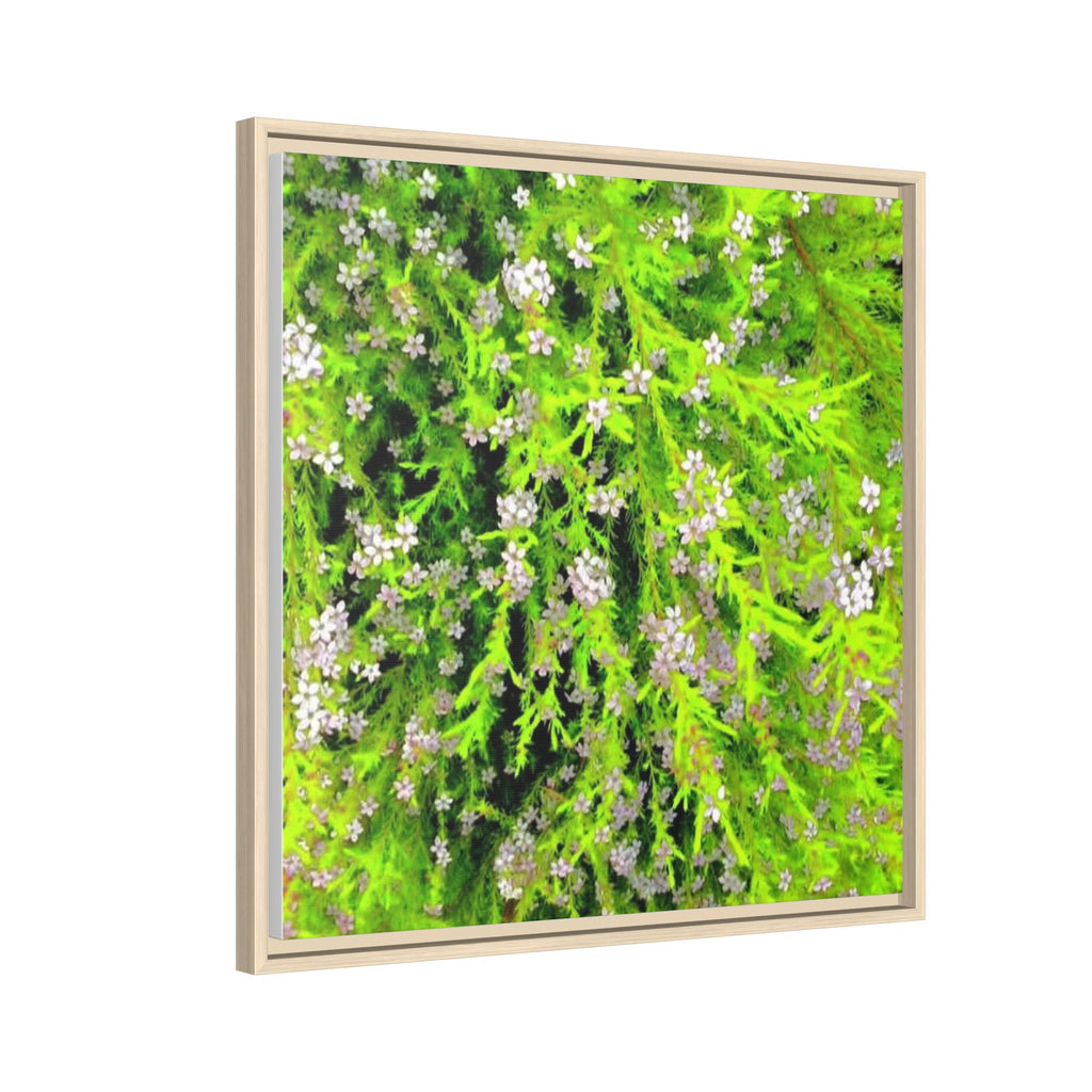 FLORA Framed Floral Moss Canvas Wall Art — Green Botanical Print