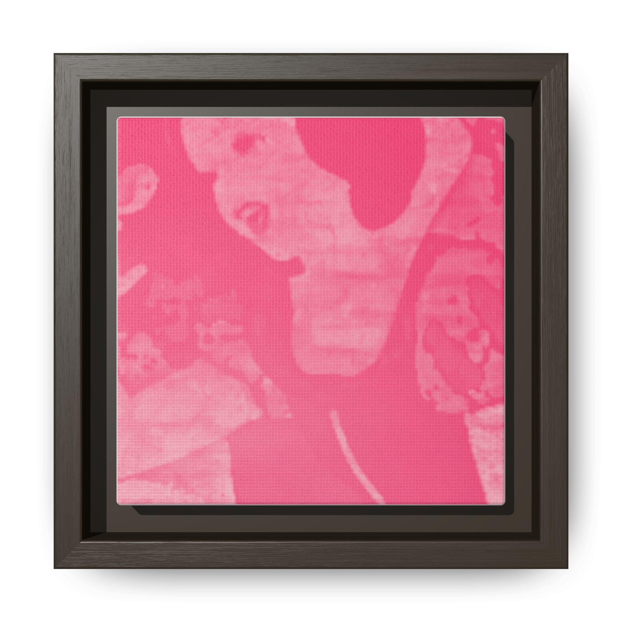 Pink Abstract Floral Matte Canvas Framed Wall Art