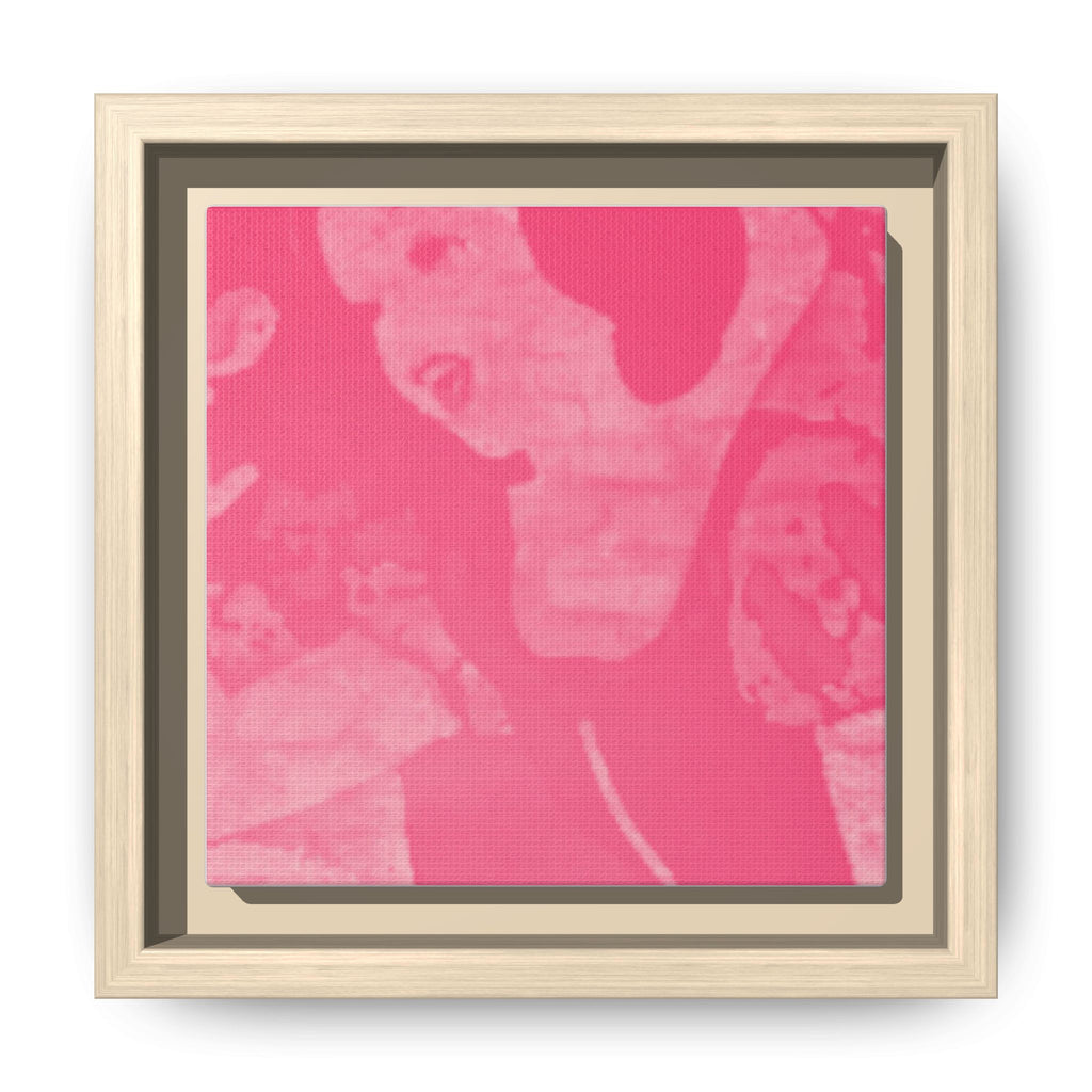 Pink Abstract Floral Matte Canvas Framed Wall Art