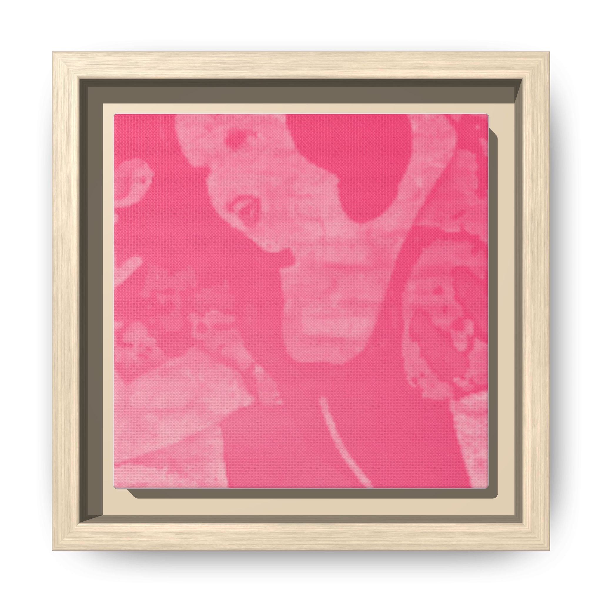 Pink Abstract Floral Matte Canvas Framed Wall Art