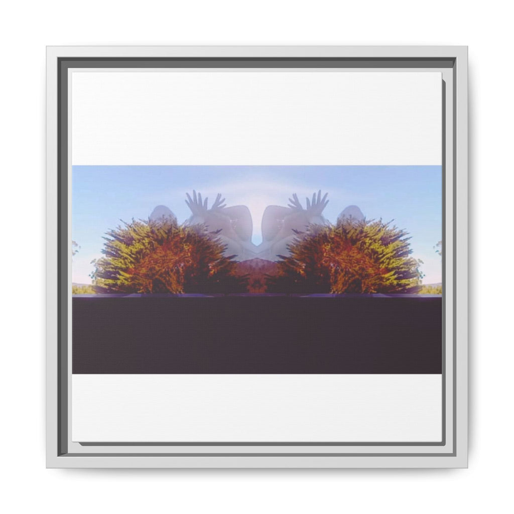 SURREALIST SUN DANCE 5 Framed Matte Canvas Print — Symmetrical Sunset Landscape