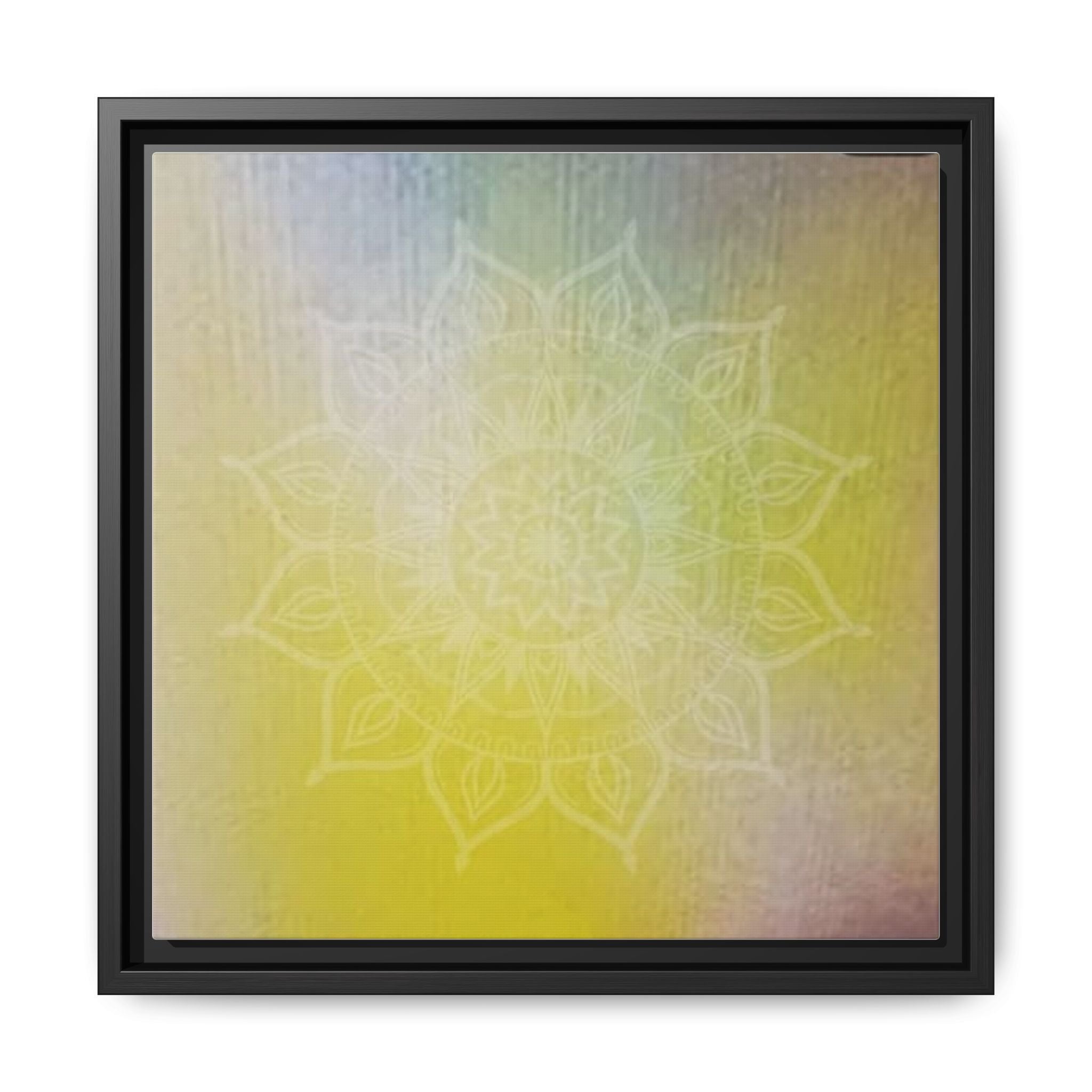 PASTEL MANDALA 7 Yellow Pastel Mandala Framed Canvas Print