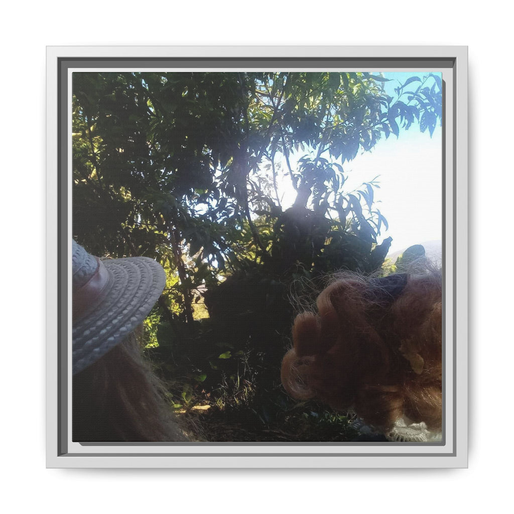 DOLLIES PICNIC Matte Framed Canvas Wall Art — Sunlit Garden Portrait