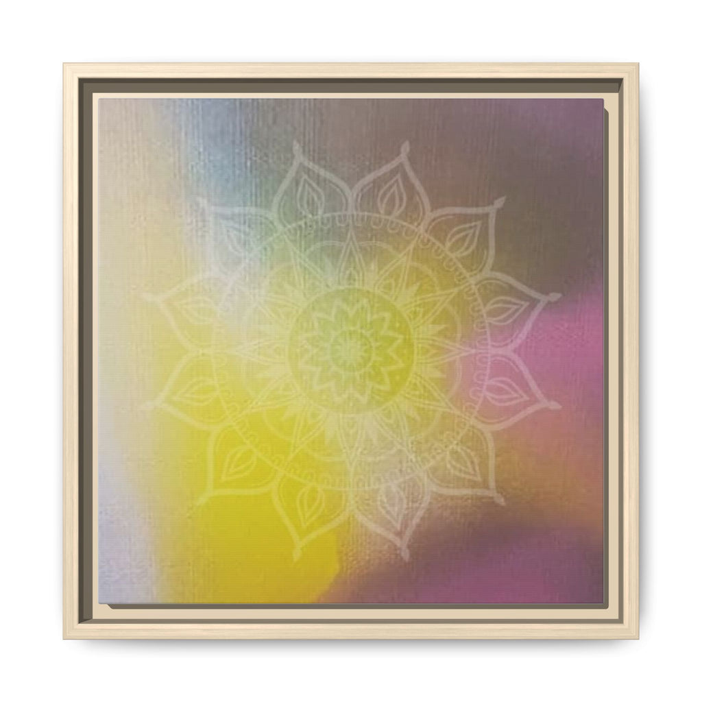 PASTEL MANDALA 3 Framed Mandala Wall Art — Multicolor Matte Canvas