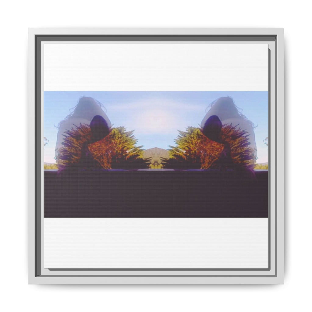SURREALIST SUN DANCE 2 Framed Matte Canvas Wall Art — Symmetrical Sunset Landscape