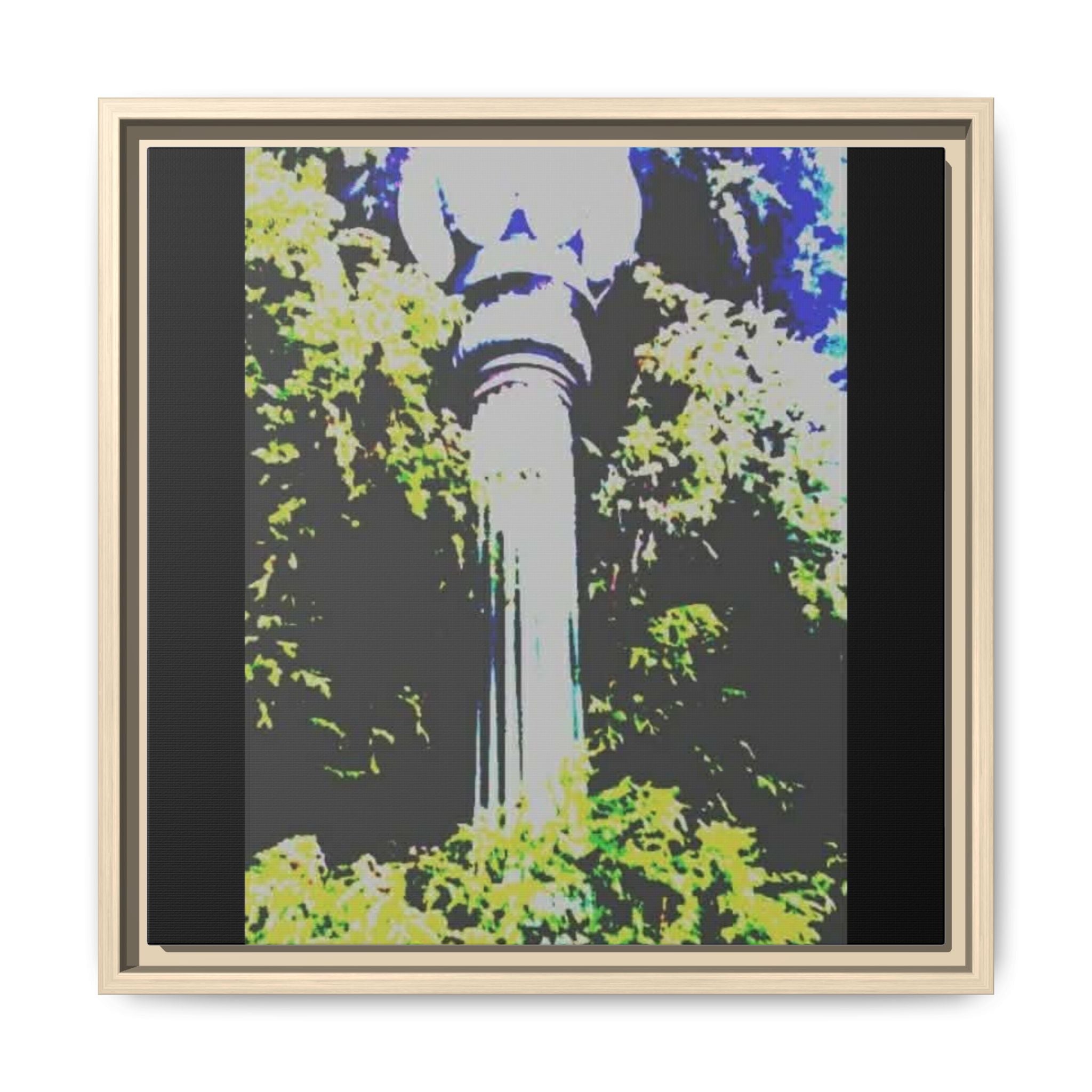STREETLIGHT 2 Framed Matte Canvas — Vintage Park Lamp Post Art (Multi‑Color)