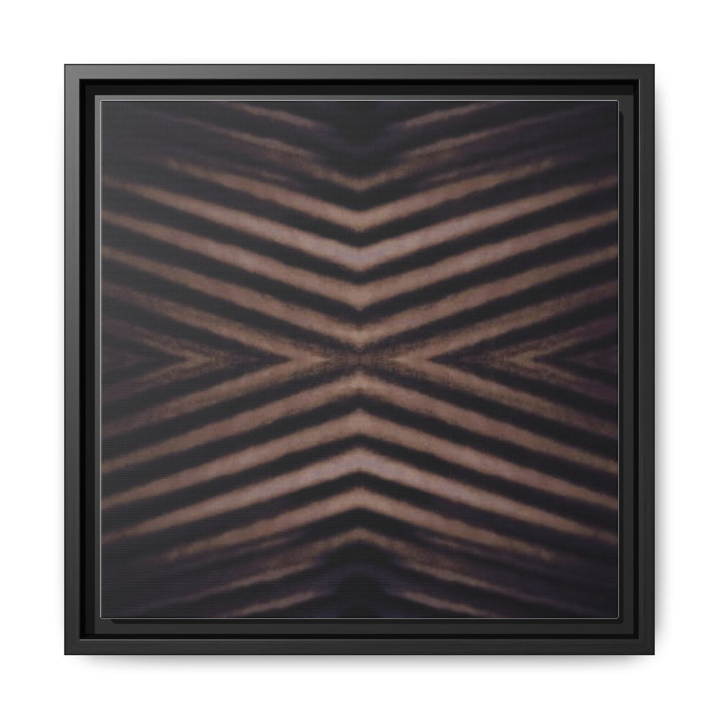 CORREGATED Framed Matte Canvas Wall Art — Abstract Geometric Chevron in Warm Neutrals
