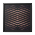 CORREGATED Framed Matte Canvas Wall Art — Abstract Geometric Chevron in Warm Neutrals