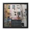 BACKSTREET Urban Graffiti Alley Matte Framed Canvas Print